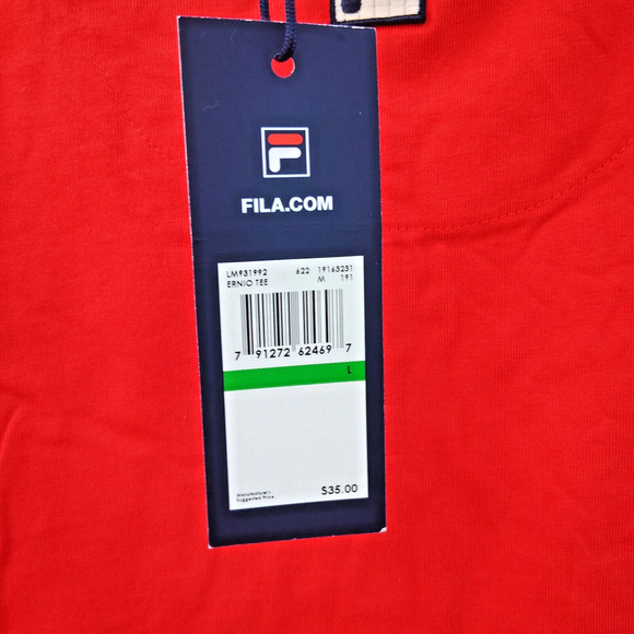 Fila Red Bella Italia Fila Spellout T-Shirt Fila Bottom Printed Special Design - Picture 8 of 8